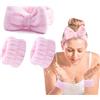 OWITER Fascia e braccialetti per la cura della pelle, fascia da trucco per il lavaggio del viso, set spa e braccialetti per lavaggio viso (rosa, 1)