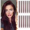 BARSDAR Extension Clip Capelli Colorati per Donne, 12 Pcs Colored Clip In Hair Extensions Colorate Rainbow Party Highlights Posticci Sintetici Estensioni Vino Rosso da 55cm