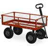 ECOVELO CARRELLO A MANO CON SPONDE LATERALI RIBALTABILI CARICO MAX 300 KG PORTA PACCHI PORTA TUTTO CARRETTO DA GIARDINO