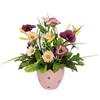 Flair Flower Fiori artificiali, viole del pensiero, margherite in vaso uovo, 22 cm, decorazione pasquale, decorazione da tavolo, decorazione pasquale, decorazione pasquale, fiori primaverili,