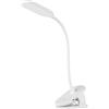 EGLO Lampada a morsetto a LED Raizal, lampada a morsetto a batteria per letto, lampada da comodino a morsetto, touch dimmerabile in gradini, lampada da lettura bloccabile in plastica, colore bianco,