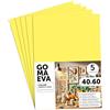 m-office Fogli di Gomma Eva Colorata, Gomma Crepla per Scrapbooking, Scuola, Cartoncini Creativi, Lavoretti, Torte Scenografiche, Scuola o Progetti Artistici 40x60cm (Giallo Limone, 5 uds)