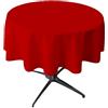 LA Linen Tovaglia Rotonda in Popeline di Poliestere, Poliestere, Red, 147,32 cm