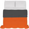 Italian Bed Linen Trapunta estiva bicolore SOGNI E CAPRICCI, arancione/grigio scuro 250x200 cm