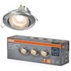 OSRAM Set di faretti da incasso GU10, 4.5W 2700K bianco caldo, orientabile, Alluminio Satinato Nichel, GU10 incluso
