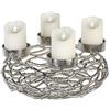 Casablanca modernes Design Casablanca - Candelabro dell'Avvento Twigs, Argento Antico, Diametro 37 cm, in Alluminio nichelato, per Quattro Candele (L x P x A) 0 x 0 x 14 cm