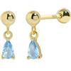 Meissa Orecchini a Goccia con Chiusura a Vite per Donne e Ragazze, Argento Sterling 925 con Pietra Portafortuna Pendente, Orecchini per Cartilagine Ipoallergenici