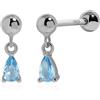 Meissa Orecchini a Goccia con Chiusura a Vite per Donne e Ragazze, Argento Sterling 925 con Pietra Portafortuna Pendente, Orecchini per Cartilagine Ipoallergenici