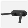 EMKE Rubinetto per lavabo da incasso, nero opaco, 2 fori, montaggio a parete, con aeratore, rubinetto da bagno, da incasso, per lavabo e vasca da bagno, miscelatore monocomando 28,8 x 21 x 7 cm