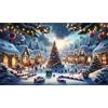 ECBEITF Diamond Painting Natale 70x40 CM, DIY 5D Pittura Diamante Natalizia Kit Completo Per Adulti Bambini Principianti, Diamonds Arte Paintings Paesaggio Inverno Decorazione per Casa, Parete