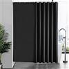 Furlinic Tende Doccia Anti-Muffa Tessuto in Poliestere Grande Tende Doccia Impermeabile Lavabile Tenda Vasca da Bagno con 16 Ganci Tenda Doccia Nero 240x180cm.