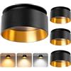 KYOTECH Faretti led Soffitto Moduli LED Sostituibili,Faretto Led Interno Dimmerabile,Regolabile 3000K/4000K/6500K,Faretti Led da Incasso per Cartongesso, 4.9W 500LM,Diametro Foro 65-68mm Set di 4