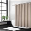 LinTimes Lino Tessuto Liscio da 240GSM, Stoffa Pesante e Larga Tenda da Doccia per Bagno con Ganci Hotel Lusso Lavabile, Taupe, 200x180 cm