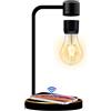 UVEHAS Lampada levitante con caricabatterie wireless, lampadina magnetica galleggiante rotante a 360 gradi, lampada da scrivania per regali di compleanno, decorazione per casa e ufficio