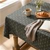 Artoid Mode Boho Talpa - Tovaglia rettangolare in cotone e lino, 140 x 110 cm, ricamo a croce, tinta unita, lavabile, per cucina, vacanze, feste, decorazione