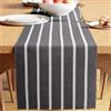 Encasa XO Runner da Tavola | Cotone a Coste Sottili Tinto in Filato | Dimensioni 32x250 cm | Roma Stripes grigi | Lavabile in Lavatrice