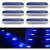 YiLaie Luci Solari Esterno, Luci da Esterno Giardino 360 ° Luce Solare LED Esterno IP68 Impermeabile, con Automatica On/Off Faretti Solari LED da Esterno, 40 Lm Luce Blu, 6 pezzi