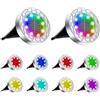 FIFlying 10 pezzi Luci Solari da Giardino, 8 LED Lampade Solari da Terra, Acciaio Inossidabile RGB Multicolore Faretti Sepolti Solari a LED da Esterno, per Prato, Vialetto, Marciapiede, Patio