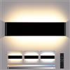 ENCOFT 18W 40cm Applique da Parete a LED Interno Dimmerabile con Telecomando, Lampada da Parete Rettangolare Up Down Spot, Luce Illuminazione da Muro in Alluminio, 2700K-6000K, 0-2400LM, Nero