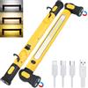 HTBAKOI Lampada da Lavoro LED Ricaricabile Officina Torcia Magnetica con Calamita Meccanico Luce 5000 mAh Work Light di Ispezione Multifunzionale con Magnetico e Gancio, 3 Temperature di Colore [Giallo]