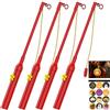 Bigqin 4 bastoncini per lanterne a LED elettrici, lunghezza 30 cm, con luce LED giallo caldo, asta elettrica, per lanterne e feste di Halloween, colore rosso