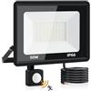 Litglobe Faretto LED da Esterno con Sensore di Movimento,50W 5000LM Faro LED,6500K Bianco freddo Faretti Esterno,IP66 Impermeabile Fari per Giardino, Cortile, Patio, Garage