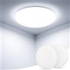 Swoieltr Plafoniera LED Soffitto 36W IP54 Impermeabile, 6500K 4500LM Lampadario LED Soffitto, Luce Fredda Super Luminosa Lampadari Moderni Senza Cornice per Bagno, Cucina, Soggiorno, Camera da Letto- 2 Pezzi