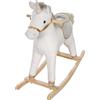 roba unicorno a dondolo, imbottito, sella e briglia in grigio/oro, 63x31x73cm, a partire da 24 mesi