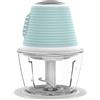 Tesla Chopper FC510BWS, 350 W, 1 litro, bollitore in vetro, doppia lama, bianco/menta