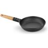 BRA Market | Padella da 18 cm, fusione di alluminio, manico rimovibile in legno naturale, rivestimento antiaderente a tre strati, , adatta a tutti i tipi di fornelli, compresa l'induzione