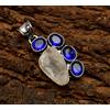 Fatto a mano Ciondolo gioiello in argento sterling 925 fatto a mano con pietra grezza in c...