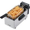 Fagor Commercial FAGOR Friggitrice elettrica EasyFry, 2000 W, capacità di 3 l, controllo della temperatura fino a 190 °C, corpo in acciaio inox