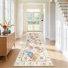 SHACOS Tappeto lungo per corridoio, 80 x 200 cm, effetto invecchiato, antiscivolo, stretto, lavabile, vintage, per corridoio, ingresso, cucina, colorato
