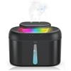 AMZBOSS Umidificatore Ambiente Bambini,Silenzioso <28 dB,Serbatoio 2 L,Doppio Ugello, Luce a Sette Colori,Umidificatore Camera da Letto, Per Cameretta e Piante (Nero)