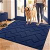Biscpro Zerbini per Ingresso Interno,80x100cm Tappetino Antiscivolo Lavabile in Lavatrice,Zerbino d'Ingresso Polipropilene Assorbenti per Interno,Ingresso,Esterno,Corridoio,Balcone-Blu