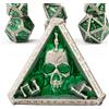 willmove Mystery Skull Metallo DND Dadi Set per Dungeons and Dragons, Cthulhu DCC Unico Magia RPG Gioco Di Ruolo Accessori Regali (Verde)