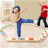 Forroby Trave Equilibrio in Legno per Bambini con 6 Pietre di Equilibrio, Giocattolo Montessori per Allenamento Dell'equilibrio per Interni ed Esterni per lo Sviluppo della Coordinazione e Della Stabilità