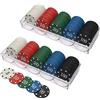 LHTHT Fiches da poker, set di fiches da poker, contatori di apprendimento in plastica e chip di conteggio matematico, forniture per feste notturne (100 pezzi)
