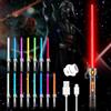 CJBIN Spada Laser Giocattolo per Bambini, Lightsaber, RGB 15 Colori Spada Laser Star Wars con Effetti Sonori Simulati Spada Luminosa, Spada Laser Retrattile 2 in 1 per Bambini (Maniglia Nera)