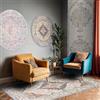 Livabliss Palma Tappeto Vintage Tappeto Per Soggiorno, Corridoio, Cucina Tappeti Orientale, Classico, leggera Manutenzione Pelo Corto, Ampio 80x220 cm, Grigio Talpa, Blu e Grigio