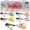 Paradox Fishing Jig Spinner Set da 5 pezzi, 6 g, Delusory Spin Jig per pesce persico, pesce persico, esca luccioperca, esca spinnerbait spinnbait spin jig spin jig