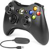 Labtec Controller Wireless per Xbox 360, Gamepad Joystick Wireless 2.4GHZ per Console Xbox 360 & Slim e PC Windows XP/7/8/10/11 (Nero)