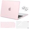 MOSISO Custodia Compatibile con MacBook Air 13 Cover M5 M4 M3 M2 2026-2022 A3449 A3240 A3113 A2681, 13,6'' Case Anti-crepa Angoli e Bordo Morbido TPU&Copritastiera&Pellicola&Tipo C, Rosa