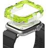 Ringke Fusion Bumper Compatibile con Cover Apple Watch 9/8 / 7 45mm, SE3 / SE2 / SE / 6/5 / 4 44mm, Custodia Paraurti Antiurto Protettiva Durevole Trasparente a Doppio Strato - Neon Green