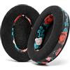 WC PadZ Velour - I cuscinetti Velour per eccellenza di Wicked Cushions - Compatibili con Audio Technica, HyperX, SteelSeries Arctis - Extra spesso - Apertura più ampia - Morbida memory foam | Floreale
