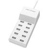 SHUNSRSW Stazione di ricarica USB a 10 porte, stazione di ricarica multiporta per smartphone, tablet e altri dispositivi USB (bianco)
