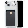 Generic Chengyuanfeng Cover Trasparente per iPhone 13 con Porta Carte, Custodia Ultra-Sottile 1,5 mm in TPU Antigiallo Antiurto, Minimalista Portafoglio con 3D Panda Applicato a Mano, per Studenti e Campus