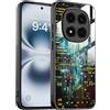 YUXING Cover per Xiaomi Redmi Note 15 Pro 5G - Abstact Art Geometry Pattern Antigraffio Vetro Back Cover, Custodia Antiurto Antiscivolo Sottile (Cyberpunk)
