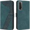 OKZone Cover per Huawei P Smart 2021/Y7A 2020, Custodia in PU Pelle per Huawei P Smart 2021/Y7A 2020, Custodia a Libro Folio Portafoglio con Magnetica e Slot per Carte Wallet Case Flip Cover (Verde)