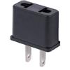 REY Adattatore convertitore spina tonda (Europea) a piatta (Americano), Nero